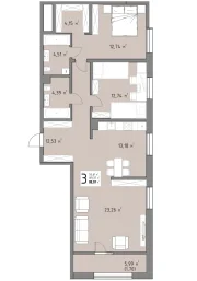 3-х комнатная квартира
